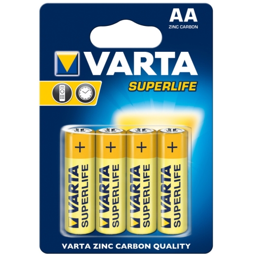 VARTA zinc-carbon battery. SUPER.HEAVY.DUTY 2006 AA/R6 ;BL4