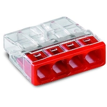 WAGO terminal box 4x0.5-2.5 mm2 transp/red Code: 2273-204/10 pack. 10 pcs.